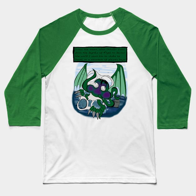 Lovecraftian Plastics Baseball T-Shirt by StudioBlueFox